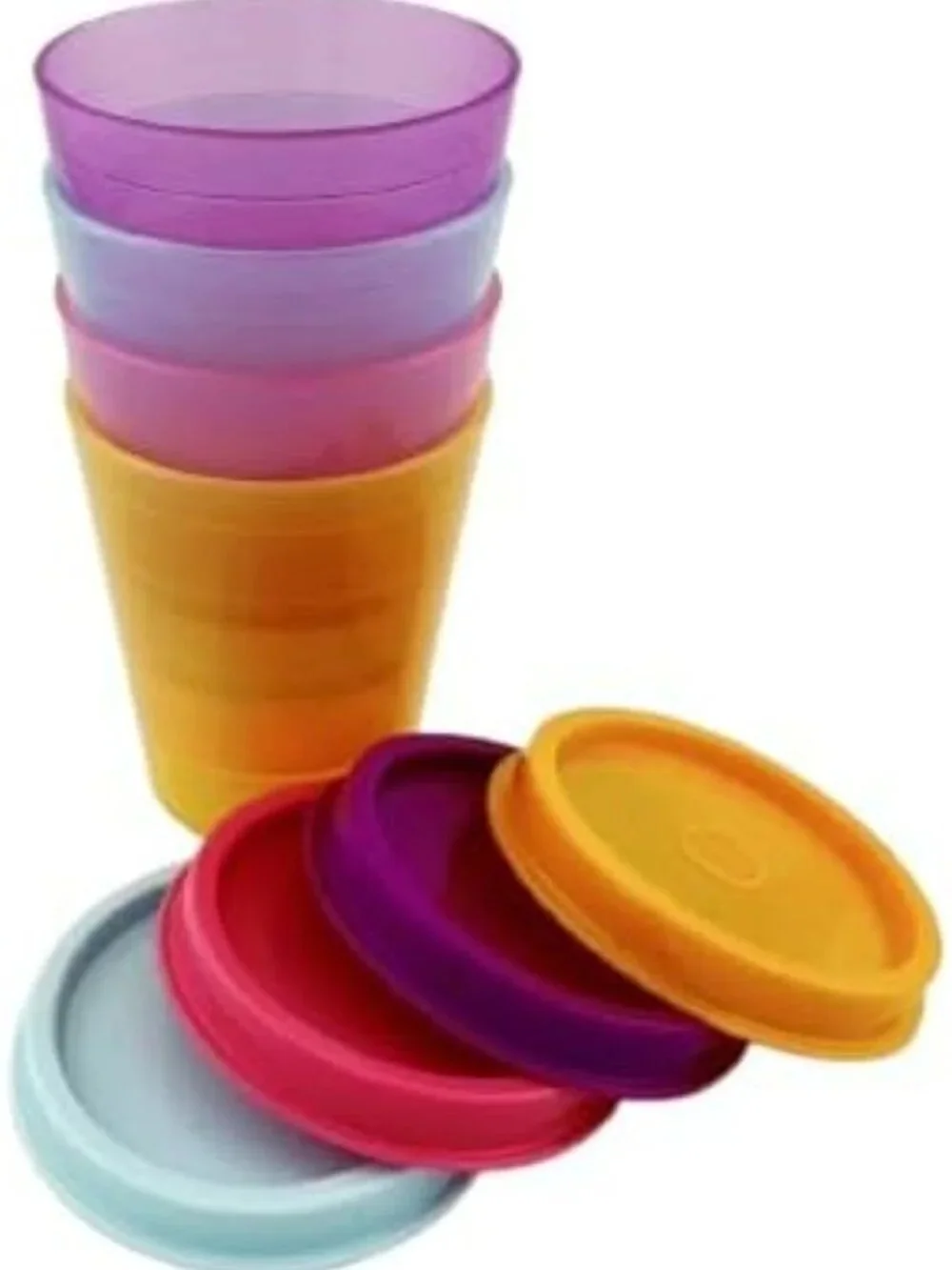Set of 4 Assorted Color Mini Food Storage Containers with Matching Seals - 2oz